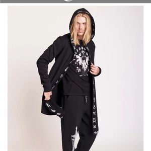 Midnight Hour Alchemy Coat Cloak with Hood in Black Size XL